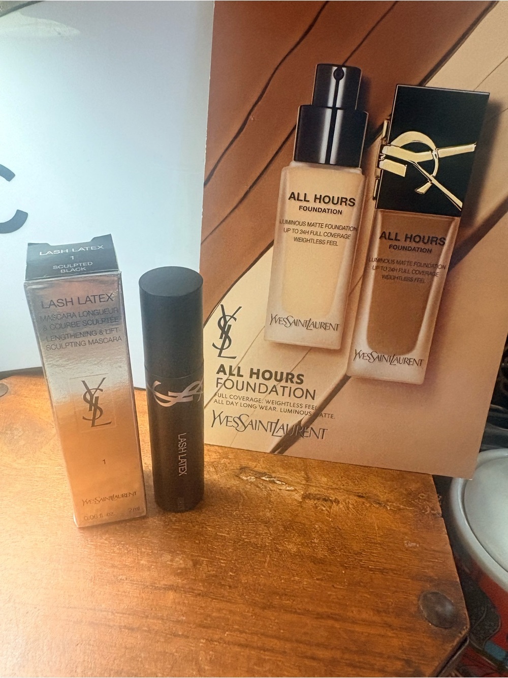 YSL Lash Latex Black Mascara MINI + Foundation Samples NWOT